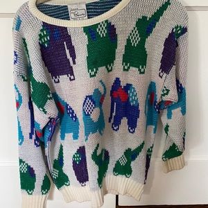 Vintage Colorful Elephant Crewneck